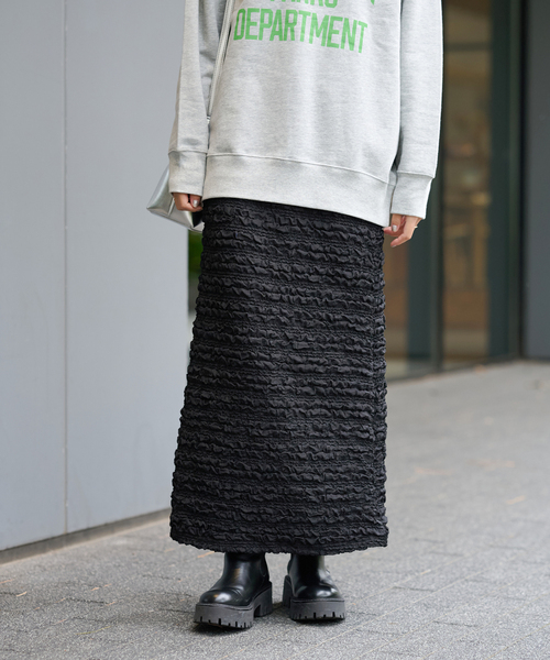 JOURNAL STANDARD relume（ジャーナルスタンダード　レリューム）の「《追加》シャーリングジャガードスカート（スカート・レディース・ブラック・FREE）」の11枚目の写真