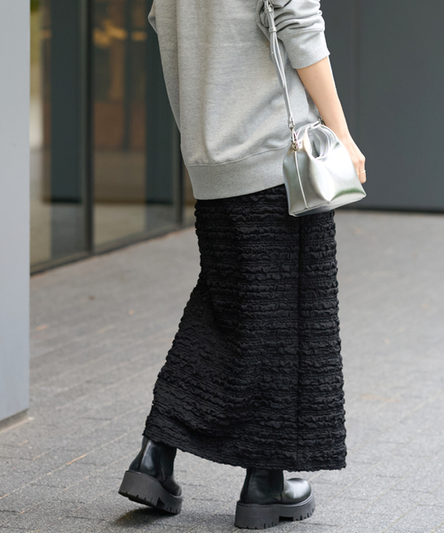 JOURNAL STANDARD relume（ジャーナルスタンダード　レリューム）の「《追加》シャーリングジャガードスカート（スカート・レディース・ブラック・FREE）」の13枚目の写真