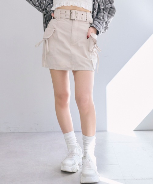 banal chic bizarreオリーブグリーン ミニスカート ロープ付き オリーブグリーン ミニスカート ベルト付き - メルカリ