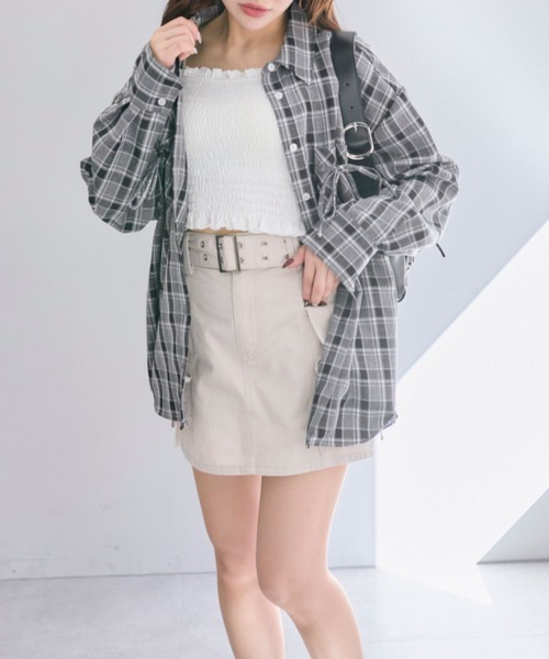 OLIVE des OLIVE（オリーブデオリーブ）の「ベルト付きカーゴミニスカート（スカート・レディース・キャメル/ライトベージュ/ブラック系その他・FREE）」の17枚目の写真