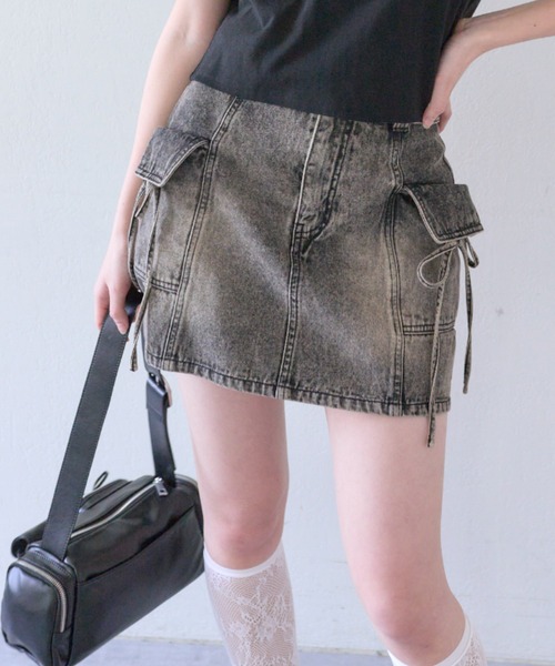 OLIVE des OLIVE（オリーブデオリーブ）の「ベルト付きカーゴミニスカート（スカート・レディース・キャメル/ライトベージュ/ブラック系その他・FREE）」の22枚目の写真