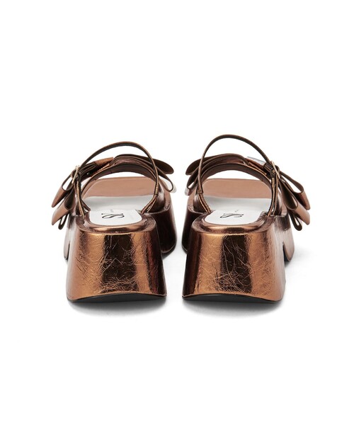 SY UNITED ARROWS（シーユナイテッドアローズ）の「＜SY＞ ビッグリボンウェッジ サンダル75●（サンダル・レディース・ゴールド/ブラック・L/M/S）」の6枚目の写真