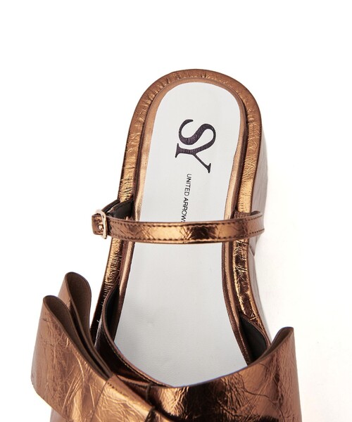 SY UNITED ARROWS（シーユナイテッドアローズ）の「＜SY＞ ビッグリボンウェッジ サンダル75●（サンダル・レディース・ゴールド/ブラック・L/M/S）」の8枚目の写真