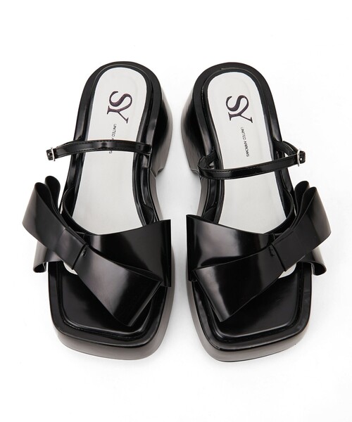 SY UNITED ARROWS（シーユナイテッドアローズ）の「＜SY＞ ビッグリボンウェッジ サンダル75●（サンダル・レディース・ゴールド/ブラック・L/M/S）」の10枚目の写真