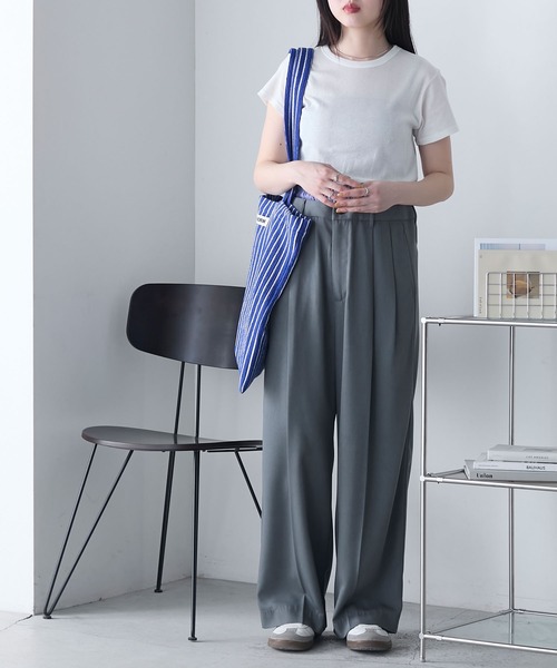 MILLER(ミラー)の「【forksy.】【Robert P. Miller】ロバート ピー ミラー シアー コンパクト クルーネックTシャツ(Tシャツ/カットソー・レディース・シャーベット/オフホワイト/ライトグリーン/ブラック・FREE)」の12枚目の写真
