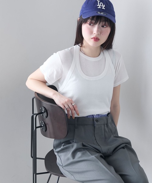 MILLER(ミラー)の「【forksy.】【Robert P. Miller】ロバート ピー ミラー シアー コンパクト クルーネックTシャツ(Tシャツ/カットソー・レディース・シャーベット/オフホワイト/ライトグリーン/ブラック・FREE)」の13枚目の写真