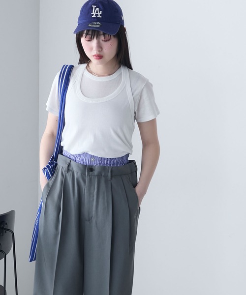 MILLER(ミラー)の「【forksy.】【Robert P. Miller】ロバート ピー ミラー シアー コンパクト クルーネックTシャツ(Tシャツ/カットソー・レディース・シャーベット/オフホワイト/ライトグリーン/ブラック・FREE)」の14枚目の写真