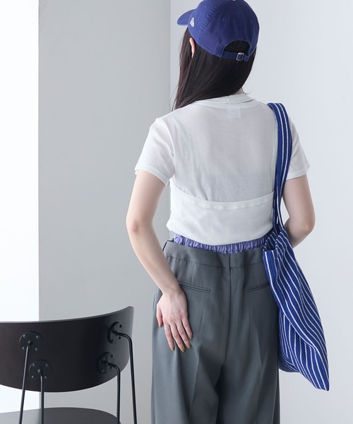 MILLER(ミラー)の「【forksy.】【Robert P. Miller】ロバート ピー ミラー シアー コンパクト クルーネックTシャツ(Tシャツ/カットソー・レディース・シャーベット/オフホワイト/ライトグリーン/ブラック・FREE)」の15枚目の写真