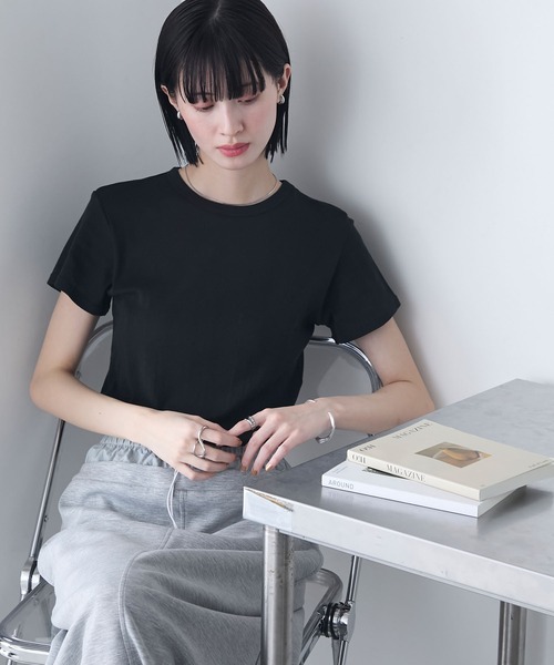 MILLER(ミラー)の「【forksy.】【Robert P. Miller】ロバート ピー ミラー シアー コンパクト クルーネックTシャツ(Tシャツ/カットソー・レディース・シャーベット/オフホワイト/ライトグリーン/ブラック・FREE)」の16枚目の写真