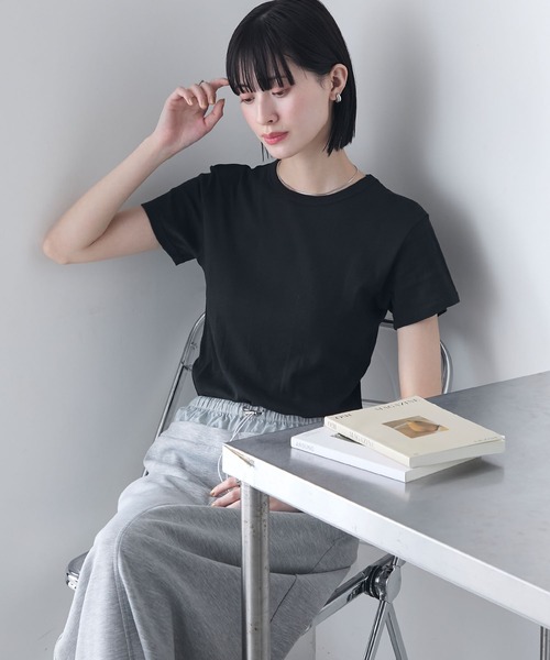 MILLER(ミラー)の「【forksy.】【Robert P. Miller】ロバート ピー ミラー シアー コンパクト クルーネックTシャツ(Tシャツ/カットソー・レディース・シャーベット/オフホワイト/ライトグリーン/ブラック・FREE)」の17枚目の写真