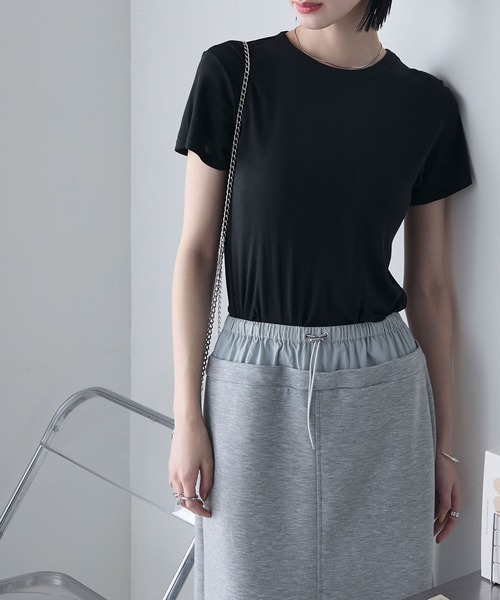 MILLER(ミラー)の「【forksy.】【Robert P. Miller】ロバート ピー ミラー シアー コンパクト クルーネックTシャツ(Tシャツ/カットソー・レディース・シャーベット/オフホワイト/ライトグリーン/ブラック・FREE)」の18枚目の写真
