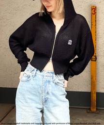 BACK TO THE FIELD | 【MLB】刺繍ワッペンメッシュニットZIPパーカー(パーカー)