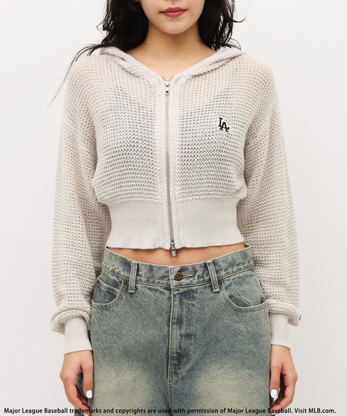 BACK TO THE FIELD(バック トゥー ザ フィールド)の「【MLB】刺繍ワッペンメッシュニットZIPパーカー(パーカー・レディース・イエロー/ホワイト/ブラック・FREE)」の11枚目の写真