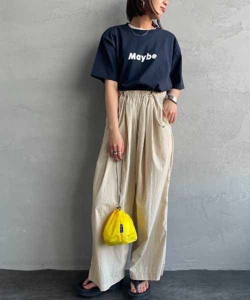 FUNG（ファング）の「[FUNG/ファング] MAYBE カットオフプリントTシャツ（Tシャツ/カットソー・レディース・ネイビー・M）」の2枚目の写真