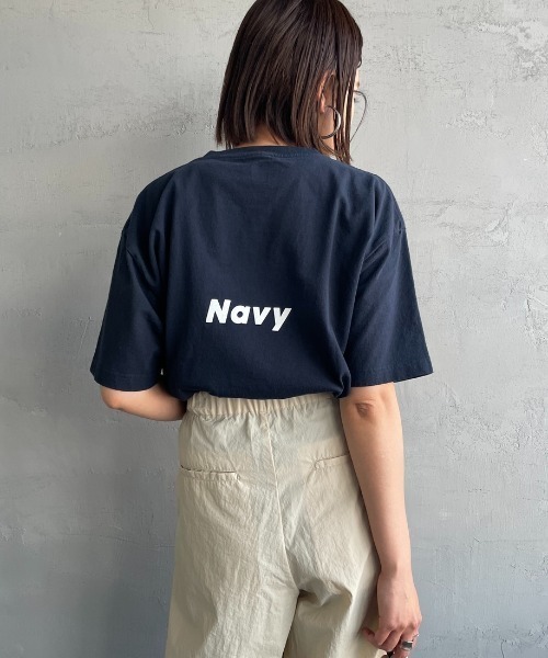 FUNG（ファング）の「[FUNG/ファング] MAYBE カットオフプリントTシャツ（Tシャツ/カットソー・レディース・ネイビー・M）」の4枚目の写真