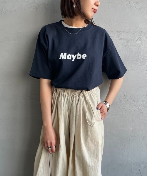 FUNG（ファング）の「[FUNG/ファング] MAYBE カットオフプリントTシャツ（Tシャツ/カットソー・レディース・ネイビー・M）」の3枚目の写真