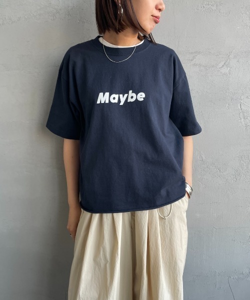 FUNG（ファング）の「[FUNG/ファング] MAYBE カットオフプリントTシャツ（Tシャツ/カットソー・レディース・ネイビー・M）」の6枚目の写真