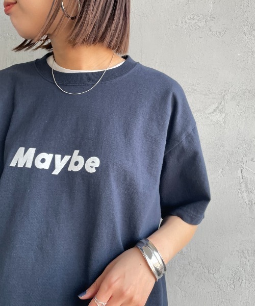 FUNG（ファング）の「[FUNG/ファング] MAYBE カットオフプリントTシャツ（Tシャツ/カットソー・レディース・ネイビー・M）」の9枚目の写真
