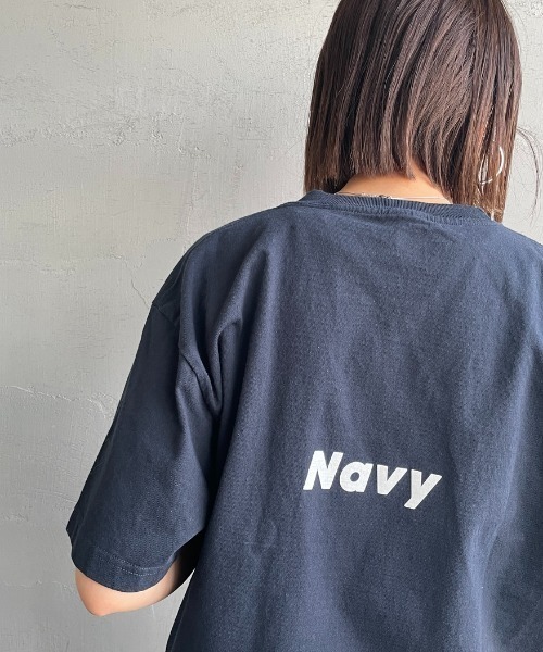 FUNG（ファング）の「[FUNG/ファング] MAYBE カットオフプリントTシャツ（Tシャツ/カットソー・レディース・ネイビー・M）」の10枚目の写真