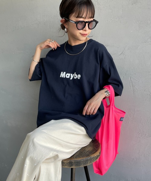 FUNG（ファング）の「[FUNG/ファング] MAYBE カットオフプリントTシャツ（Tシャツ/カットソー・レディース・ネイビー・M）」の22枚目の写真