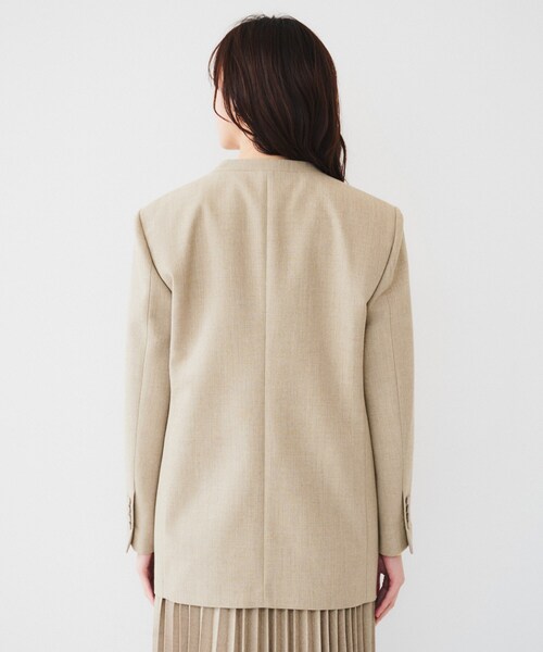 UNTITLED（アンタイトル）の「【セットアップ可能】リネンライクキャンバス カラーレスジャケット（ノーカラージャケット・レディース・ベージュ/アイボリー・00/01/02/03/04/42/44/46/48/50）」の17枚目の写真