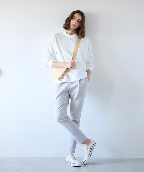 MELROSE claire(メルローズ クレール)の「《定番》ストレッチスリムテーパードパンツ(一部WEB限定カラー )(その他パンツ・レディース・ライトグレー/ブラック/オフホワイト/カーキ/ライトイエロー/ライラック/グレイッシュベージュ・2/4/3/5/1)」の15枚目の写真