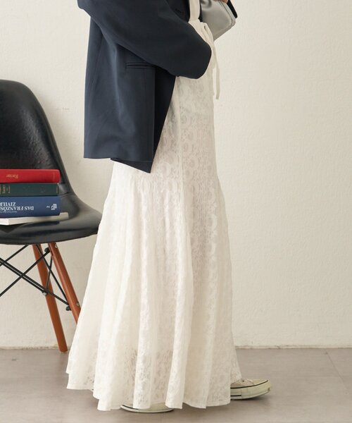 CIAOPANIC TYPY（チャオパニックティピー）の「レース・チェック柄マーメイドスカート（スカート・レディース・ホワイト/ブラック/イエロー・ONE SIZE）」の8枚目の写真