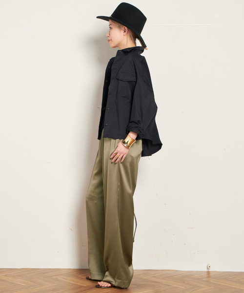 AP STUDIO New ミリタリークロップドシャツ　ブラック New ミリタリークロップドシャツ（シャツ/ブラウス）｜AP STUDIO
