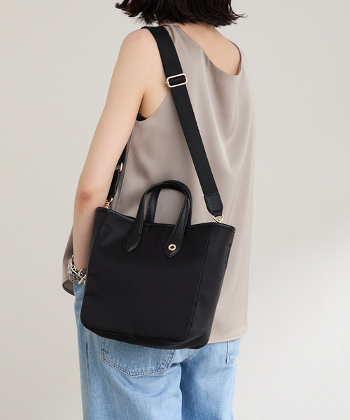 LE TALON（ルタロン）の「LE TALON ナイロンコンビ M TOTE（トートバッグ・レディース・ベージュ/ブラック・FREE）」の19枚目の写真