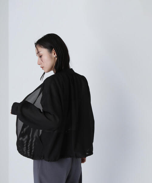 NATURAL BEAUTY BASIC（ナチュラルビューティーベーシック）の「◇【Oggi掲載】メッシュブルゾン（ブルゾン・レディース・ブラック/オフホワイト・FREE）」の9枚目の写真