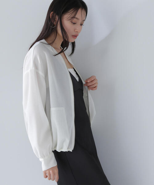 NATURAL BEAUTY BASIC（ナチュラルビューティーベーシック）の「◇【Oggi掲載】メッシュブルゾン（ブルゾン・レディース・ブラック/オフホワイト・FREE）」の22枚目の写真