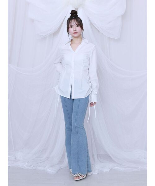 EATME（イートミー）の「コサージュフレアデニムパンツ（デニムパンツ・レディース・ライトブルー/ブラック・SMALL/MEDIUM）」の22枚目の写真