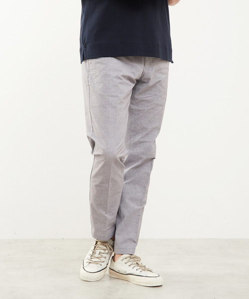 MEN'S MELROSE（メンズメルローズ）の「プリントテックサッカーコンフォートパンツ(セットアップ可)（スラックス・メンズ・チャコールグレー/ベージュ/ネイビー/ライトグレー・5/2/3/4）」の2枚目の写真