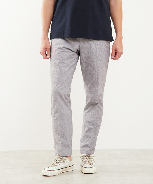 MEN'S MELROSE（メンズメルローズ）の「プリントテックサッカーコンフォートパンツ(セットアップ可)（スラックス・メンズ・チャコールグレー/ベージュ/ネイビー/ライトグレー・5/2/3/4）」の8枚目の写真