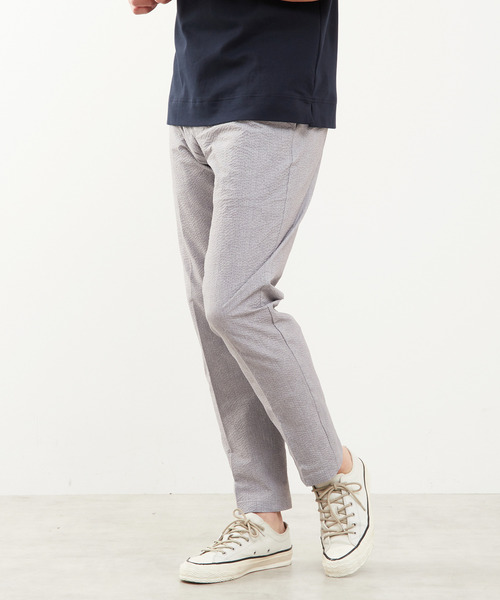 MEN'S MELROSE（メンズメルローズ）の「プリントテックサッカーコンフォートパンツ(セットアップ可)（スラックス・メンズ・チャコールグレー/ベージュ/ネイビー/ライトグレー・5/2/3/4）」の9枚目の写真