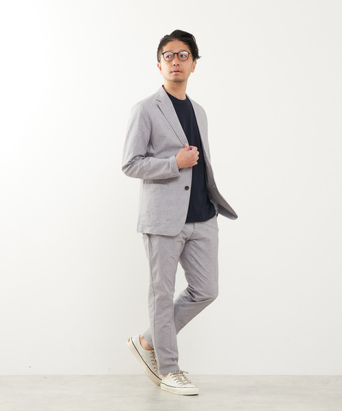 MEN'S MELROSE（メンズメルローズ）の「プリントテックサッカーコンフォートパンツ(セットアップ可)（スラックス・メンズ・チャコールグレー/ベージュ/ネイビー/ライトグレー・5/2/3/4）」の10枚目の写真