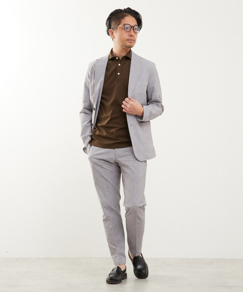 MEN'S MELROSE（メンズメルローズ）の「プリントテックサッカーコンフォートパンツ(セットアップ可)（スラックス・メンズ・チャコールグレー/ベージュ/ネイビー/ライトグレー・5/2/3/4）」の12枚目の写真