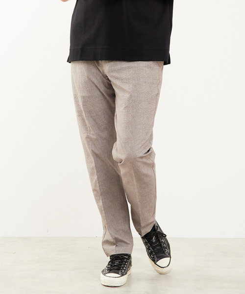 MEN'S MELROSE（メンズメルローズ）の「プリントテックサッカーコンフォートパンツ(セットアップ可)（スラックス・メンズ・チャコールグレー/ベージュ/ネイビー/ライトグレー・5/2/3/4）」の14枚目の写真