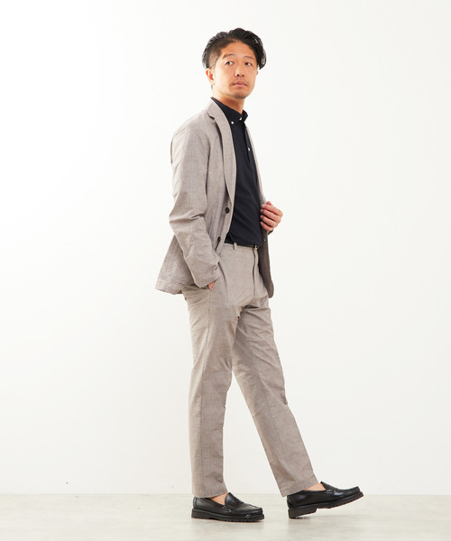 MEN'S MELROSE（メンズメルローズ）の「プリントテックサッカーコンフォートパンツ(セットアップ可)（スラックス・メンズ・チャコールグレー/ベージュ/ネイビー/ライトグレー・5/2/3/4）」の16枚目の写真