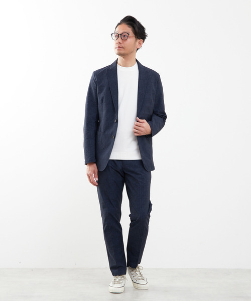 MEN'S MELROSE（メンズメルローズ）の「プリントテックサッカーコンフォートパンツ(セットアップ可)（スラックス・メンズ・チャコールグレー/ベージュ/ネイビー/ライトグレー・5/2/3/4）」の22枚目の写真