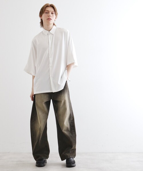 tk.TAKEO KIKUCHI(ティーケータケオキクチ)の「アソートドルマンシャツ(シャツ/ブラウス・メンズ・ホワイト/ライトグレー/ブラック/ベージュ系4/ブルー系4・02/03)」の12枚目の写真