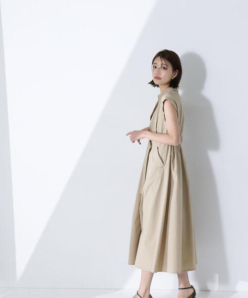 NATURAL BEAUTY BASIC（ナチュラルビューティーベーシック）の「◇ベルテッドポケットシャツワンピース（シャツワンピース・レディース・ネイビー/ベージュ/オレンジ・MEDIUM/SMALL/P/S）」の20枚目の写真