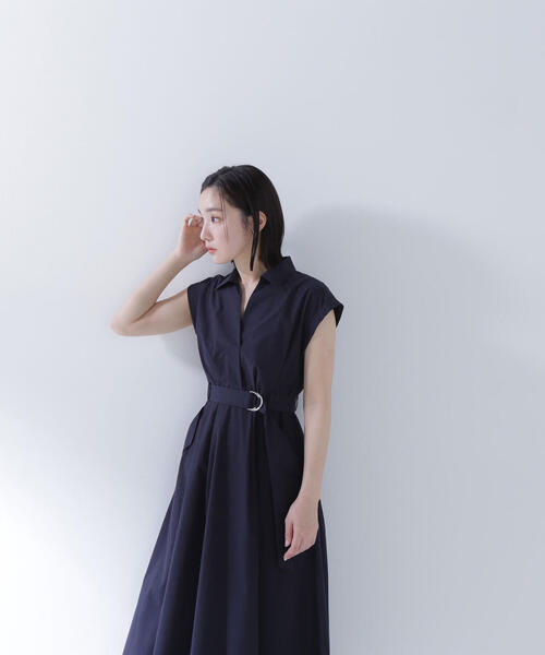 NATURAL BEAUTY BASIC（ナチュラルビューティーベーシック）の「◇ベルテッドポケットシャツワンピース（シャツワンピース・レディース・ネイビー/ベージュ/オレンジ・MEDIUM/SMALL/P/S）」の16枚目の写真
