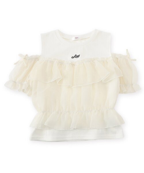 algy(アルジー)の「シアードッキング半袖トップス(Tシャツ/カットソー・キッズ・ピンク/チェック/オフホワイト・XXX-SMALL/MEDIUM/SMALL/X-SMALL/XX-SMALL)」の2枚目の写真