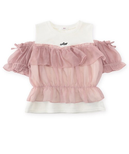 algy(アルジー)の「シアードッキング半袖トップス(Tシャツ/カットソー・キッズ・ピンク/チェック/オフホワイト・XXX-SMALL/MEDIUM/SMALL/X-SMALL/XX-SMALL)」の11枚目の写真