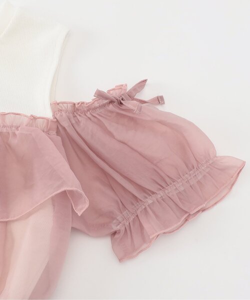 algy(アルジー)の「シアードッキング半袖トップス(Tシャツ/カットソー・キッズ・ピンク/チェック/オフホワイト・XXX-SMALL/MEDIUM/SMALL/X-SMALL/XX-SMALL)」の5枚目の写真