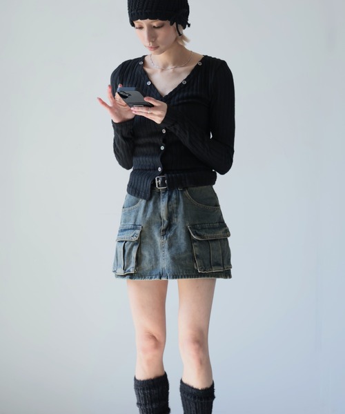 Ulysses（ユリシス）の「ベルト付きカーゴデニムミニスカート（デニムスカート・レディース・グレー/ネイビー・S）」の19枚目の写真