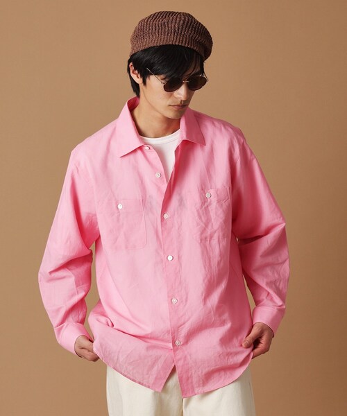 40ｃｔ＆525（フォーティーカラッツアンドゴーニーゴ）の「綿ラミー シアーシャツ（シャツ/ブラウス・メンズ・グリーン系/ピンク系・01/02/03/04）」の2枚目の写真