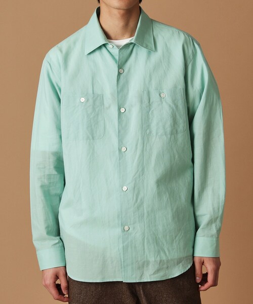 40ｃｔ＆525（フォーティーカラッツアンドゴーニーゴ）の「綿ラミー シアーシャツ（シャツ/ブラウス・メンズ・グリーン系/ピンク系・01/02/03/04）」の4枚目の写真