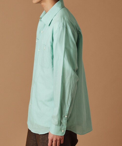 40ｃｔ＆525（フォーティーカラッツアンドゴーニーゴ）の「綿ラミー シアーシャツ（シャツ/ブラウス・メンズ・グリーン系/ピンク系・01/02/03/04）」の3枚目の写真